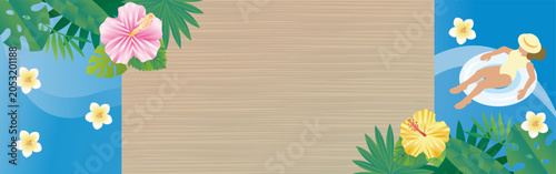 Konstfotografi Tropical resort summer banner background without text