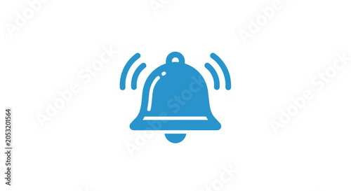 Cuadro en lienzo Blue Bell Icon with Sound Waves.