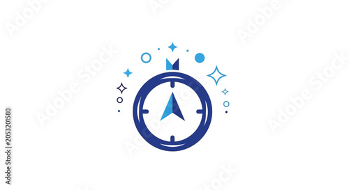 Valokuva Blue Compass Navigation Direction Indicator.