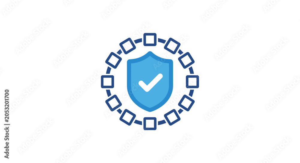 Fotografija Blue shield with check mark icon.