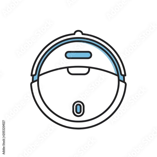 Modern robot vacuum cleaner icon robotic appliance illustration