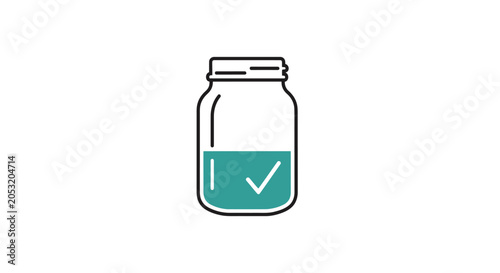 Canvas Print Green liquid in a jar.