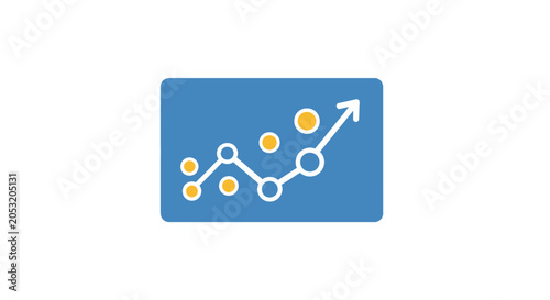 Quadro em tela Increasing graph with white arrow.