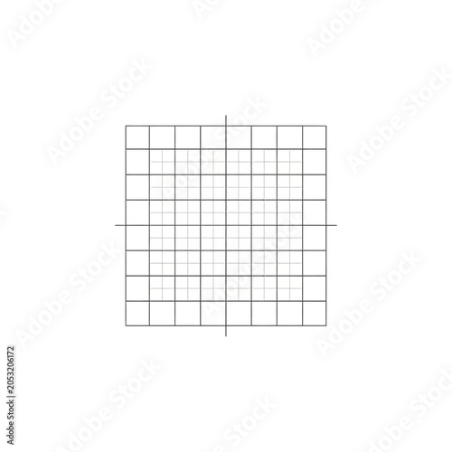 Minimalist square grid wireframe illustration on a white background