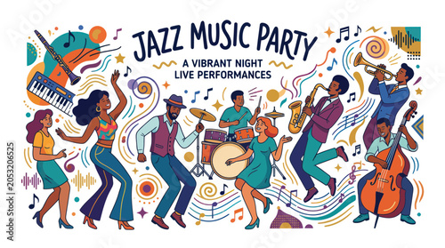 Photography Jazz Music Party Live Performances Vibrant Night Dancing Musicians