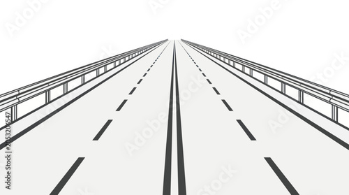 Schilderij op canvas Perspective Highway Road - Straight Line, Endless Journey, Travel Concept