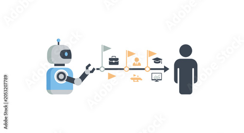 Photos Robot transferring data to human.