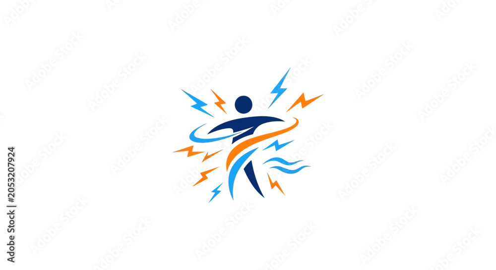 Foto Running Man with Lightning Bolts.