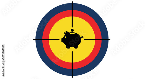 Obraz na płótnie Piggy Bank Target Bullseye Symbol.