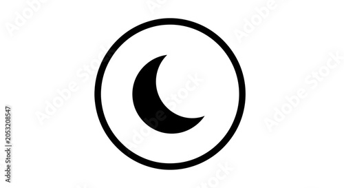Photos Crescent Moon Symbol in Circle.