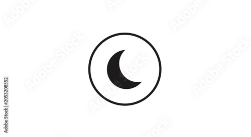 Quadro su tela Crescent Moon Symbol Design Element.
