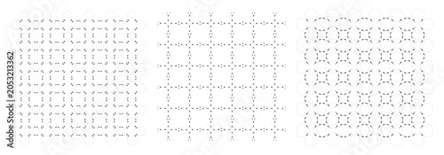 Schilderij op canvas Playful minimalist geometric seamless pattern with whimsical quirky and funky li