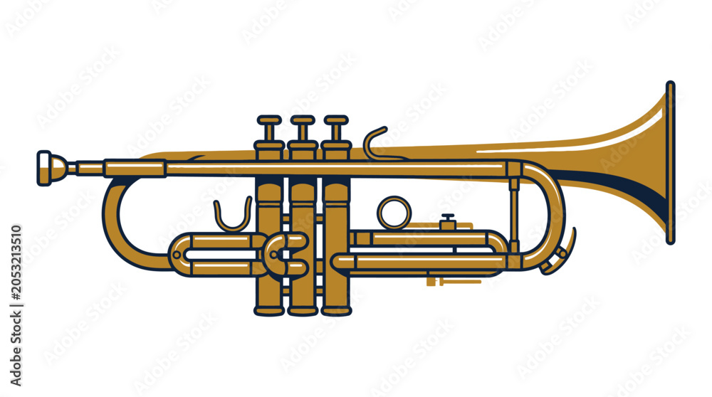 Fototapeta premium Brass Trumpet Musical Instrument Closeup.
