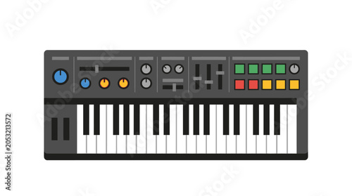 Schilderij op canvas Electronic keyboard with colorful buttons.