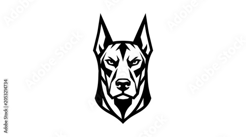 Black and white dog head.