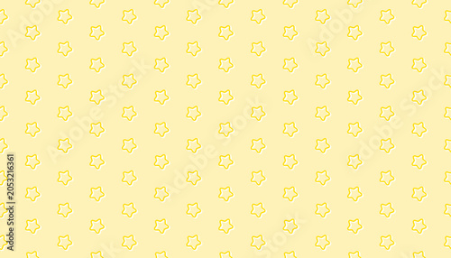 Bild auf Leinwand 淡い黄色の星柄シームレスパターン　かわいいスター柄の背景素材ベクターイラスト