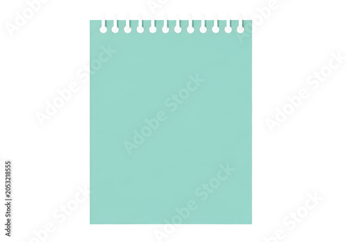 A turquoise-colored rectangular booklet with a decorative top edge. isolated on transparent background