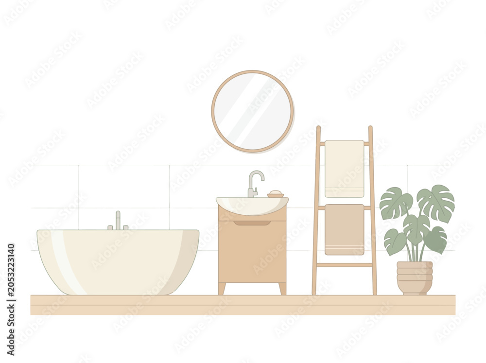Fototapeta premium simple and minimalist bathtub inspiration