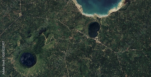 Fotografija Satellite View of Jolo Volcanic Maar Lakes Seit and Panamao, Philippines
