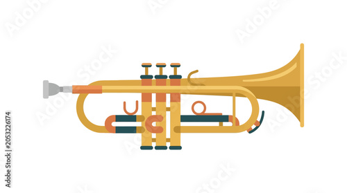 Bild auf Leinwand Brass Trumpet Musical Instrument Closeup.