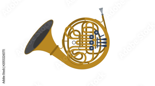 Fotografie French horn musical instrument brass.