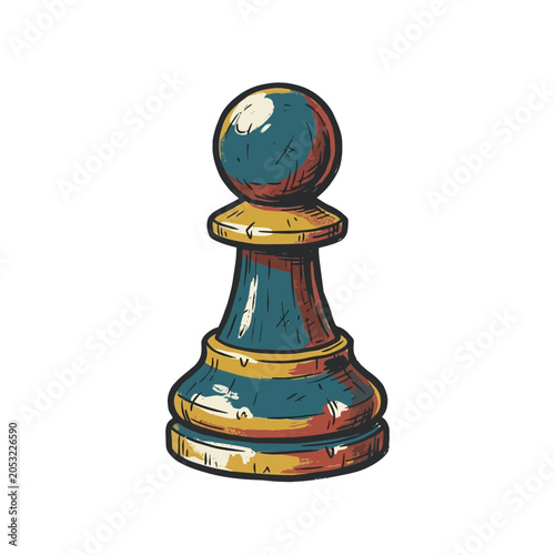 Chess pawn worn vector illustration