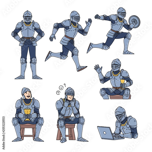 Quadro em tela Knight in Shining Armor Poses Collection.