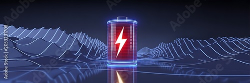 Futuristic battery energy storage concept with electric power technology