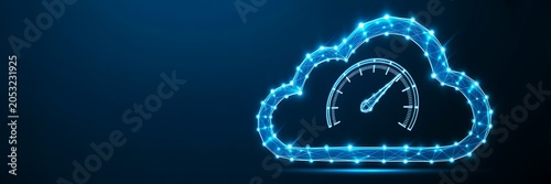 Cloud computing performance monitoring with digital speedometer interface