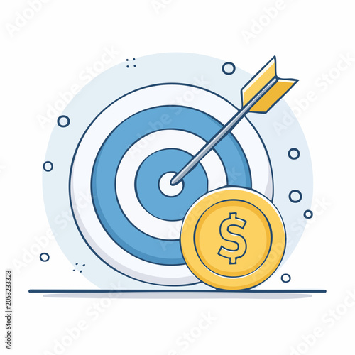 Target with Arrow and Coin