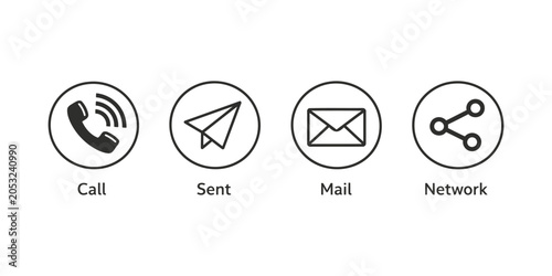 Tableau sur toile Communication and Sharing Icons