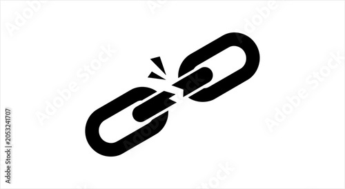 Broken Chain Link Symbol Representing Connection Failure.
