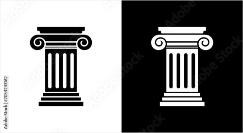 Ionic Column Architectural Element Symbol.