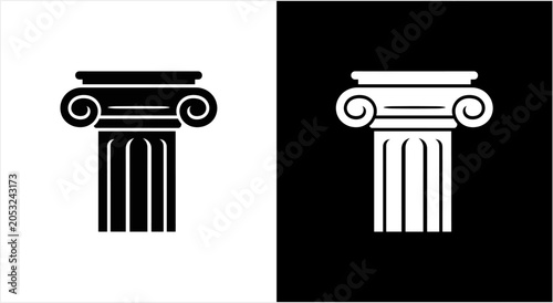 Canvastavla Ionic Column Capital Architectural Element Illustration.