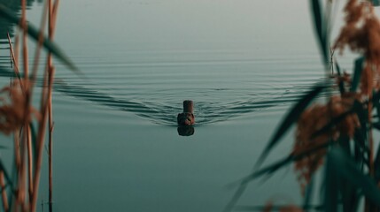 Serene Duck Swimming in Calm Waters