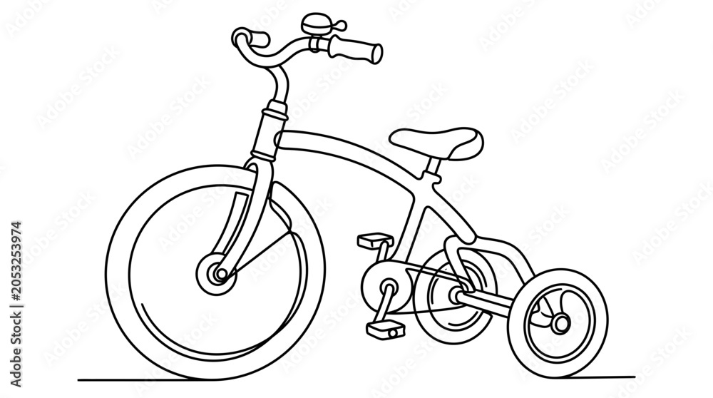 Fototapeta premium Child's Tricycle Outline Drawing