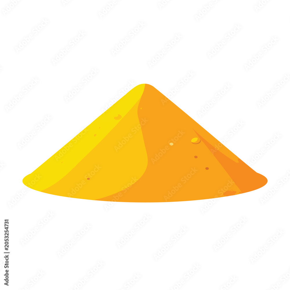 Fototapeta premium A pile of yellow turmeric spice powder isolated on white background.