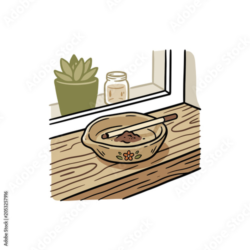 Fotografía Mini incense dish on sill