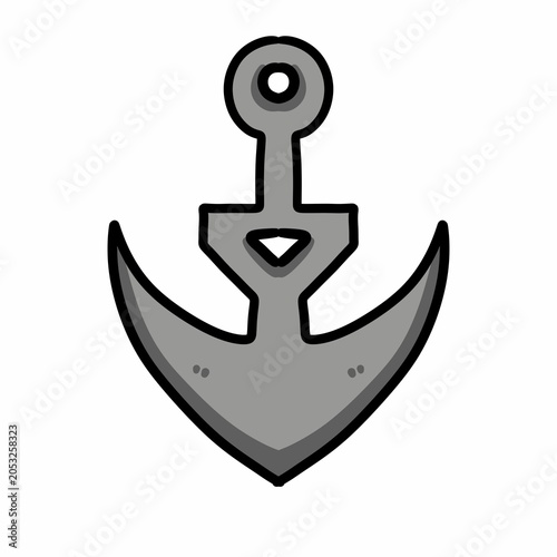 anchor icon on white background, cartoon illustration