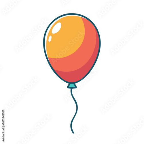 Red and orange cartoon balloon illustration