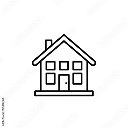 Minimalist Home Icon Vector Illustration for Real Estate or Property Concepts