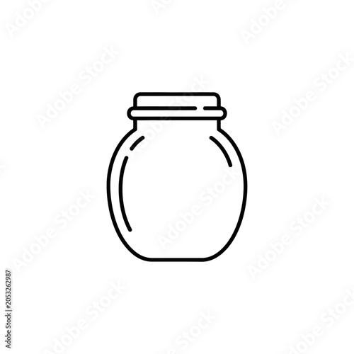 Jar Icon Design Minimalist Monoline Illustration for Healthy Food Storage