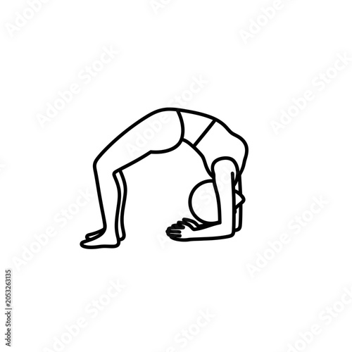 Bridge Pose Icon Minimalist Monoline Vector Art Display in White Background