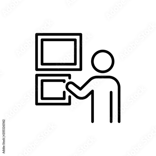 Browsing Art Gallery Icon Simple Minimalistic Monoline Vector