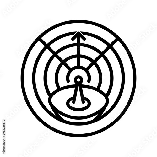 Photos Orbital Satellite Link Radar Icon for Space Telecommunication