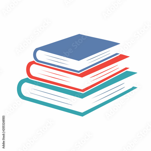 Stack of three colorful books