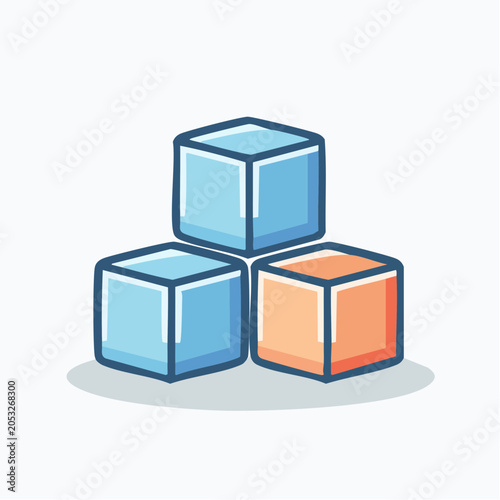 Three Ice Cubes Stacked