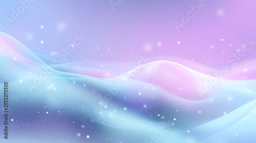 Dreamy Pastel Waves with Sparkling Particles