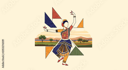 Traditional Indian dancer in costume.