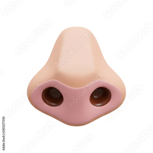 3D render of a human nose with nostrils
